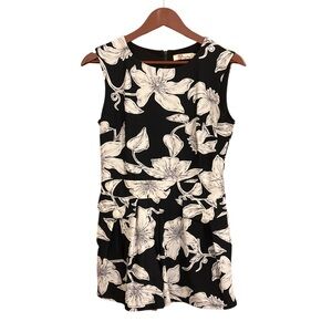 Axyeh Floral Black and White Sleeveless Jumper/Romper - Size S